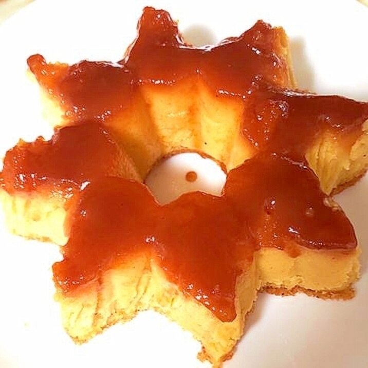 ハロウィンにも！スター型を使った南瓜の焼きプリン風